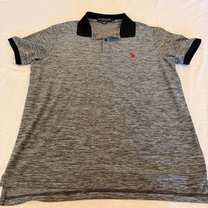 U.S. Polo Assn. Gray Polo Shirt with Black Collar